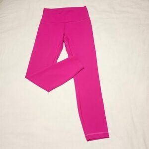 Lululemon Women's Wunder Train Leggings Ripened Raspberry Size 6 Activewear Logo